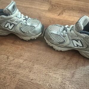 New Balance Kids' Silver and Black Sneakers